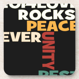 2014 Love Rocks Peace Kunstprint Getränkeuntersetzer