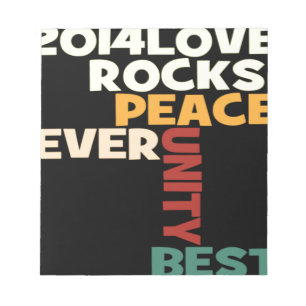 2014 Love Rocks Peace Kunstprint Notizblock