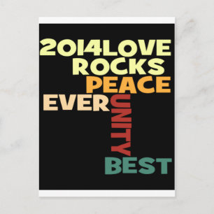2014 Love Rocks Peace Kunstprint Postkarte