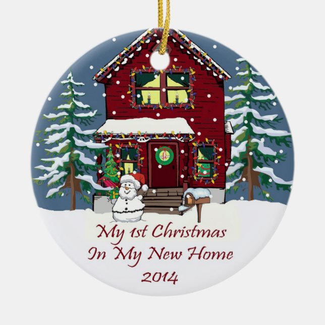 2014 mein neues Zuhause-Weihnachten Keramik Ornament (Vorne)