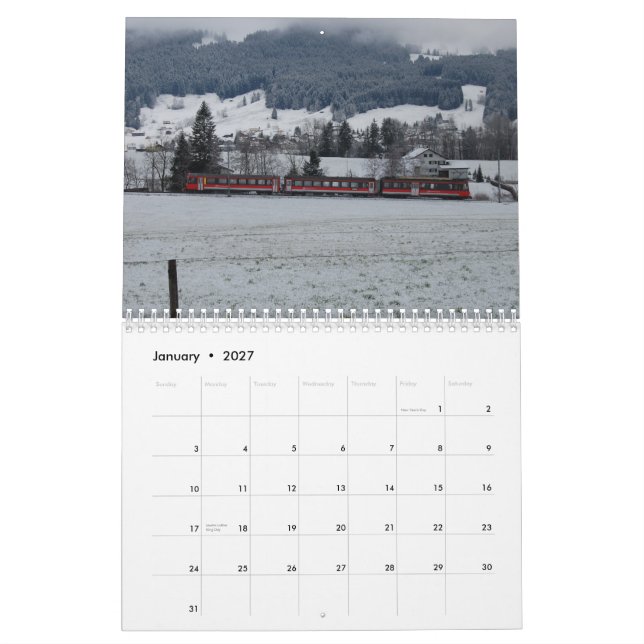 2014 Schweizer-Zug-Kalender Kalender (Jan 2027)