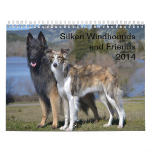 2014 seidenes Windhounds und Freunde 1-2 Kalender