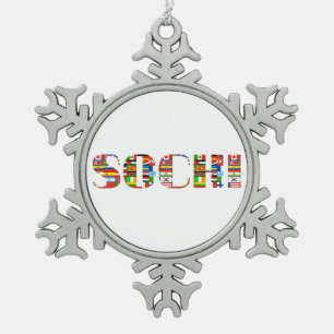 2014: Sochi Schneeflocken Zinn-Ornament