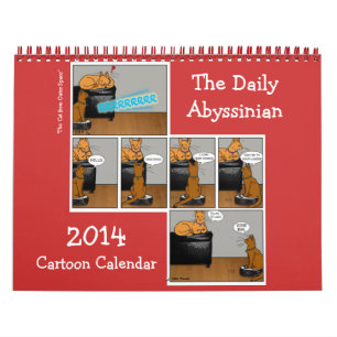 2014 Täglicher Abessinier-Cartoon-Kalender Kalender