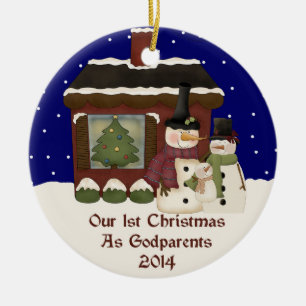 2014 unser 1. Weihnachten als Godparents Keramikornament