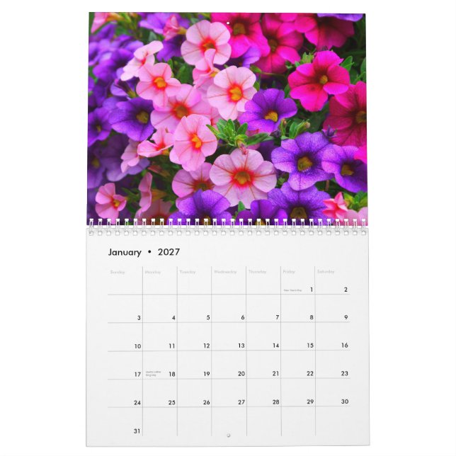 2015 Blumen-Kalender Kalender (Jan 2027)