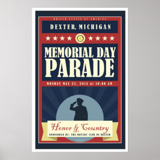 2015 Dexter Michigan Gedenktag Parade Poster