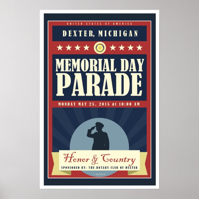 2015 Dexter Michigan Gedenktag Parade Poster (Vorne)