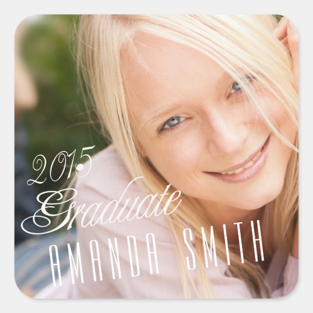 2015 Grad Girly Foto Abschluss Stickers (Vorderseite)