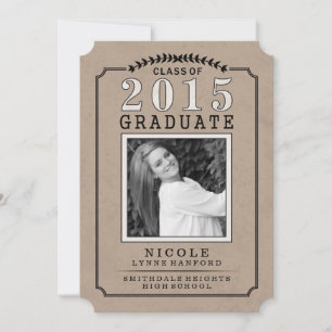 2015 Graduate Foto Brown Party Einladung - für sie
