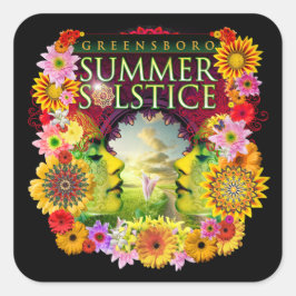 2015 Greensboro Summer Solstice Festival Souvenir Quadratischer Aufkleber