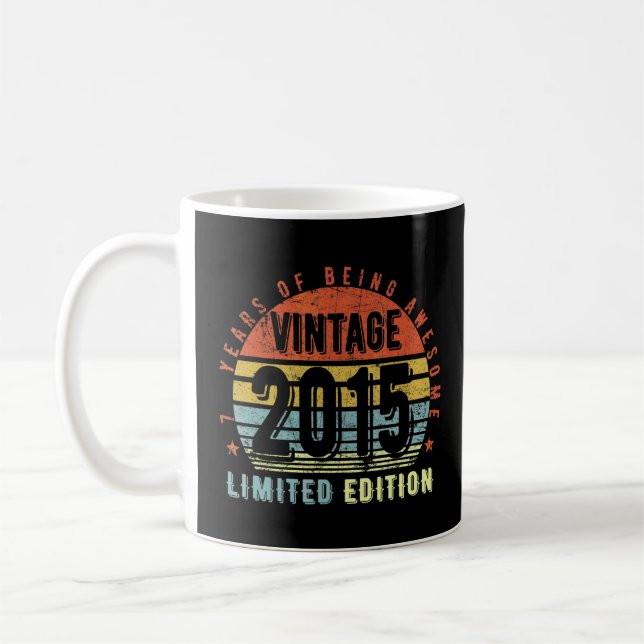 2015 Jahrgang 2015 7. Geburtstag Kaffeetasse (Links)