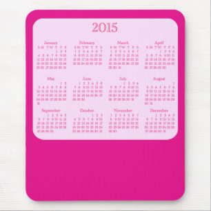 2015 Kalender-antike rosa Mausunterlage Mousepad