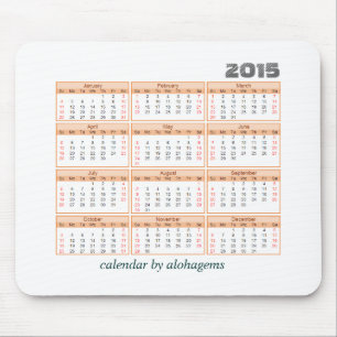 2015 Kalender-Mausunterlage einfache orange Mousepad