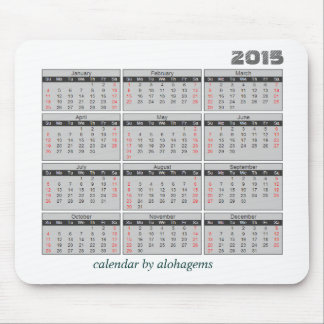 2015 Kalender-Mausunterlage einfaches Grau Mousepad