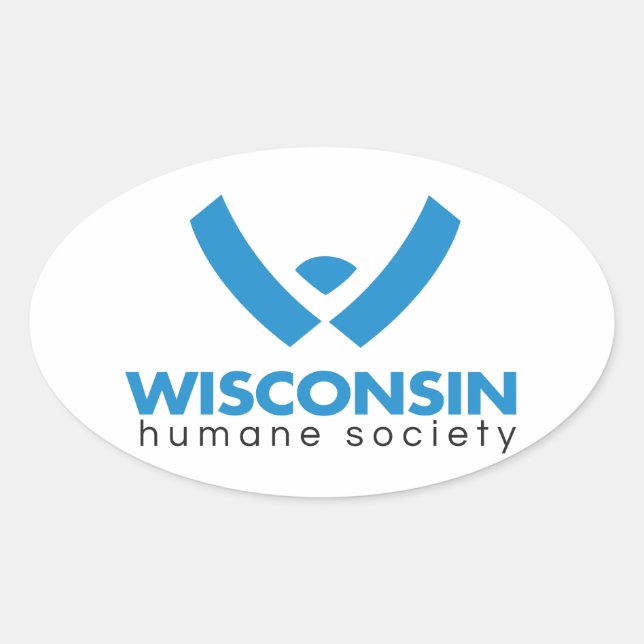 2015 Logo der "Wisconsin Humane Society" Ovaler Aufkleber (Vorderseite)