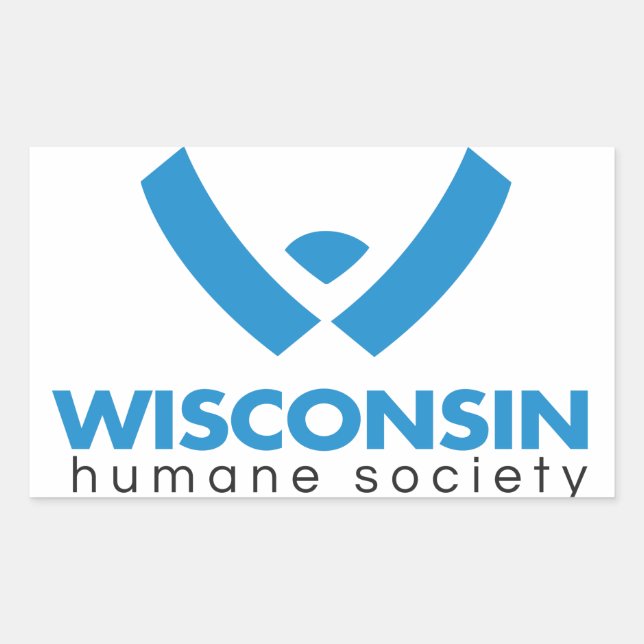 2015 Logo der "Wisconsin Humane Society" Rechteckiger Aufkleber (Vorderseite)