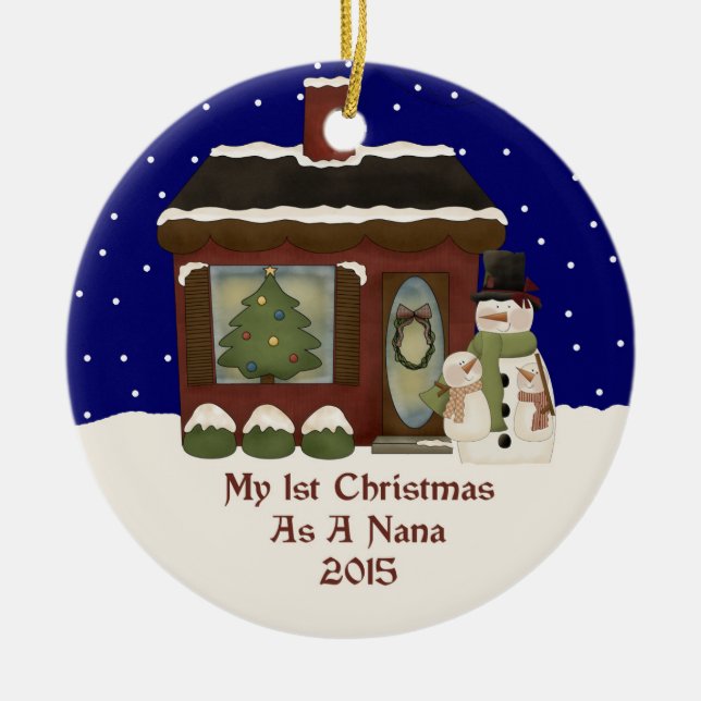 2015 mein 1. Weihnachten als Nana Keramik Ornament (Vorne)