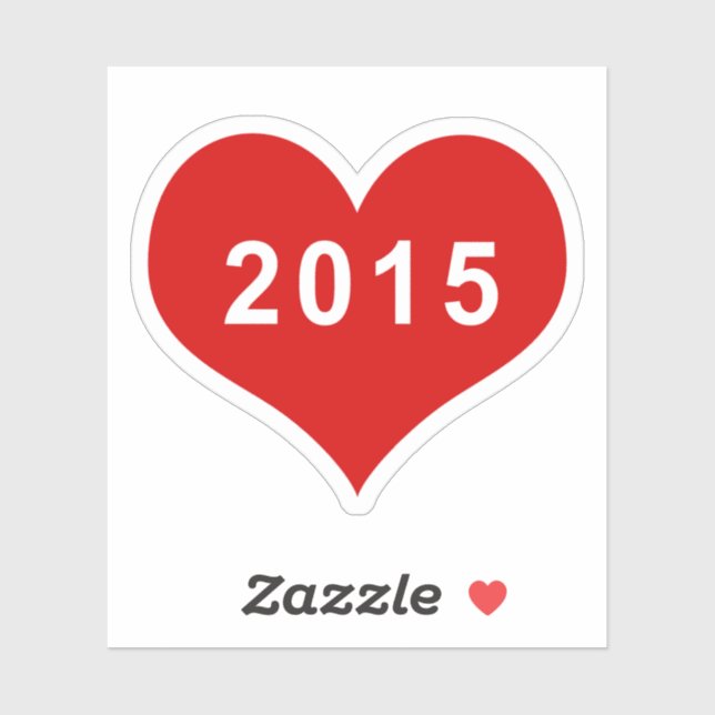 2015 Rotes Liebe Herz Vinyl Sticker (Blatt)