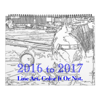 2016 bis 2017 Linie Kunst-Kalender Kalender