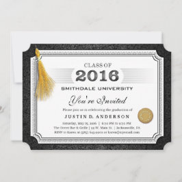 2016 Diploma Abschluss Einladung Gold Tassel Corne