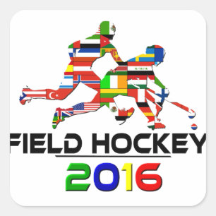 2016: Feldhockey Quadratischer Aufkleber