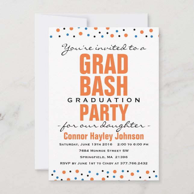 2016 Grad Bash Graduation Party Einladung (Vorderseite)