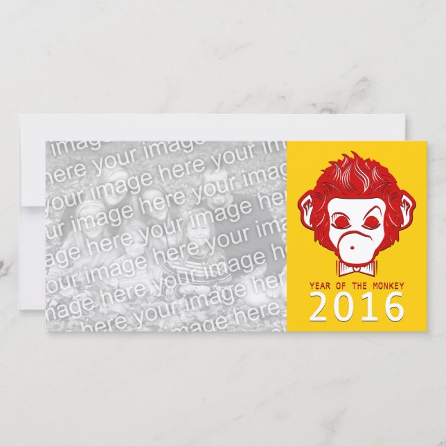 2016 Jahr des Affen (Bowtie) Feiertagskarte (Vorderseite)