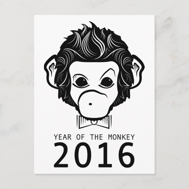 2016-jährig vom Affen (bowtie) Feiertagspostkarte (Vorderseite)