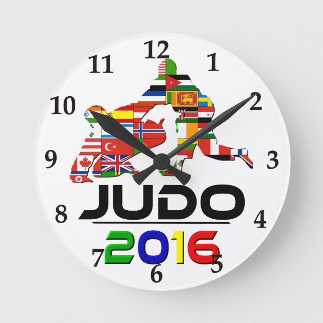 2016: Judo Runde Wanduhr (Vorderseite)