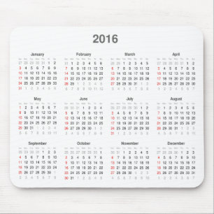 2016 Kalender-Geschenke Mousepad