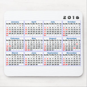 2016 Kalender Mousepad einfacher Türkis