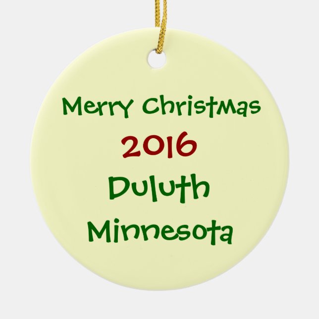 2016 KUNDENGERECHTE DULUTH FROHE KERAMIKORNAMENT (Vorne)