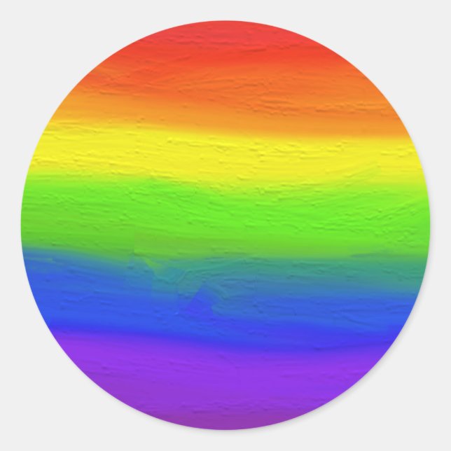 2016 LIEBE = LIEBE Regenbogen Runder Aufkleber (Vorderseite)