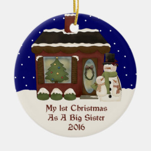2016 mein 1. Weihnachten als große Schwester Keramik Ornament