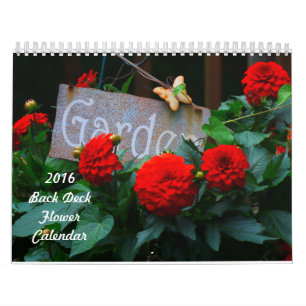 2016 Rückseiten-Plattform-Blumen-Kalender Kalender