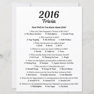 2016 Trivia Spiel | 10. Geburtstagsfeier-Spiel