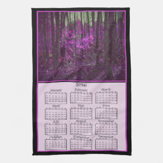 2016 verblaßter Lavendel-Traum-Stoff-Kalender Geschirrtuch