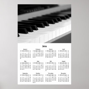2016 Wall Calendar Schönes Musikpiano Poster