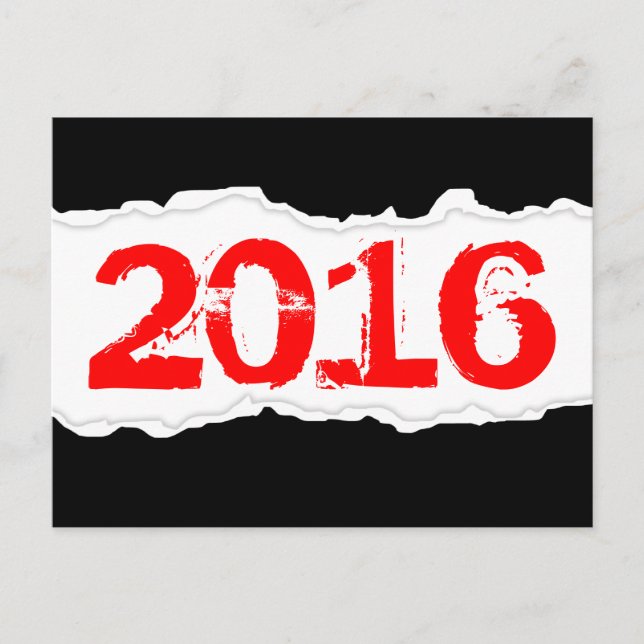 2016 (zerrissenes Papier) Postkarte (Vorderseite)