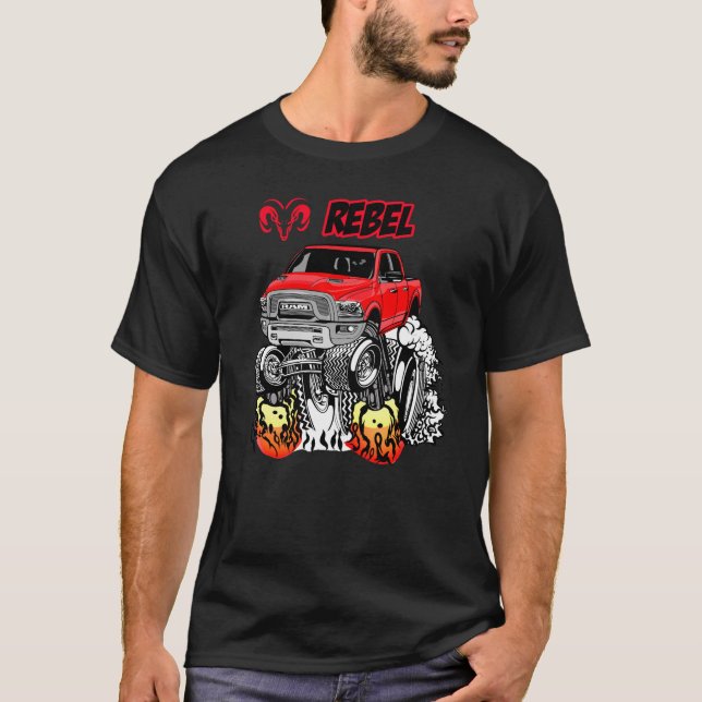 2017-20 Ram Rebel Lieferwagen LKW Cartoon T-Shirt (Vorderseite)