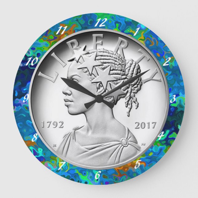  2017 Amerikanische Freiheit 225-jähriges Silber  Große Wanduhr (Vorderseite)