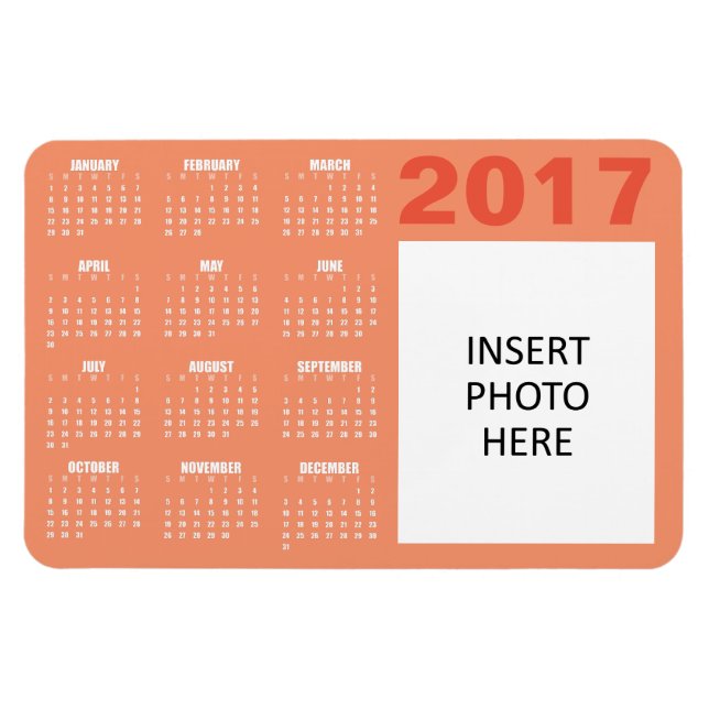 2017 Custom Foto Calendar Magnet - Niedlich Coral (Horizontal)
