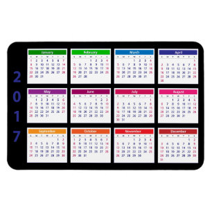 2017 Farbkalender-kundengerechte große horizontal Magnet