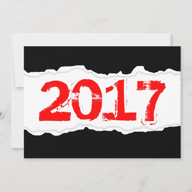 2017 (gerissenes Papier) Einladung (Vorderseite)