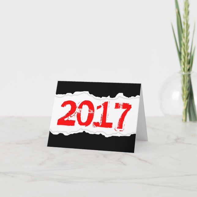 2017 (gerissenes Papier) Feiertagskarte (Vorderseite)