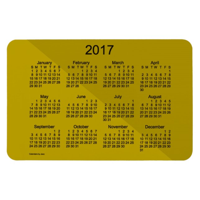 2017 Gold Angle Art Calendar von Janz 4x6 Magnet (Horizontal)