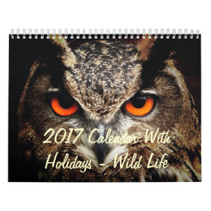 2017 Kalender mit Ferien - Wildes Leben