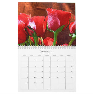 2017 Kalender-Roter Rosen-Kalender Kalender