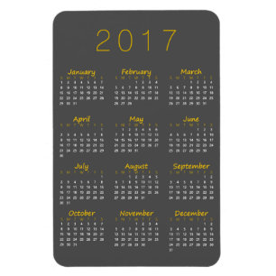 2017 Kalendermagnet - Golden Yellow & Dark Gray Magnet